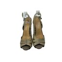 L.A.M.B. Kam Taupe Platform Slingback Wooden Heels Sandals Size 9.5 Photo 1