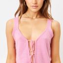 frankie's bikinis Frankie’s Bikinis Abbot Cashmere Tie Top in Rose NWT Photo 1