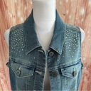 Style & Co Petite Jeweled Studded Denim Vest Photo 2