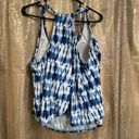 Ava & Viv  Navy Blue White Tie Dye Open Back Tankini Top 20W Photo 1