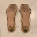 By Far January Metallic Gold Sandals Kitten Heel Bow Size 6 Photo 3