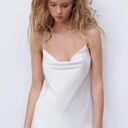 ZARA dress mini white satin lingerie style wedding bridal summer vacation Photo 4