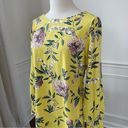 Loft  Yellow Floral Long Sleeve Shift Dress 4 Photo 2