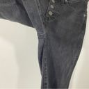 Madewell  10” High Rise Black Skinny Button Fly Distressed Hem Jeans Photo 9