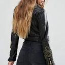 Free People  Black Bang Bang Vegan Leather Motorcycle Jacket Size S Photo 6