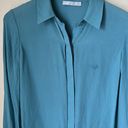 Vince Teal Silk Button Blouse Photo 2