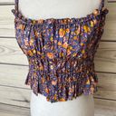 J.Crew  Purple Floral Organic Cotton Stretchy Button Down Crop Top Photo 4