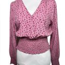 Daisy  & Delilah Pink Cropped V Neck Smocked Blouse Size M Photo 5