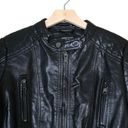 Kenneth Cole  New York Womens Medium Faux Leather Crop Moto Jacket NEW Photo 3