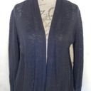 st. john's bay  Womens Open Cardigan Size Medium Black Ribbed High Low Knit NWT Photo 3