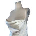 L'Academie  The Kali Top in Ivory Medium Womens Satin Backless Halter Tank Photo 5