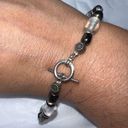 Toggle Closure Hematite and Glass Anklet Photo 5