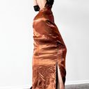 Vintage Beaded Sequin Satin Bodycon Maxi Prom Cocktail Formal Dress Size M Photo 2