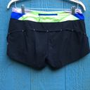 Lululemon  Women Size 8  Black Quilt Spring Run Speed Shorts Photo 4