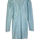 WAYF  Elan Lace Puff Sleeve Mini Blue Dress Size Small Photo 0