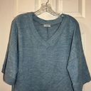 Cherish  Blue Fuzzy Knit V Neck Short Sleeve Sweater Top size Small Photo 7