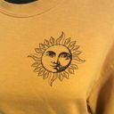 Rebellious One Sun Moon Celestial Crew Neck Sweatshirt Mustard XS Womens Photo 1