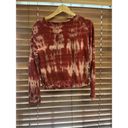 LNA  Red Pink Tie Dye Crew Neck Rayon Blend Long Sleeve Lightweight Top Size S Photo 1