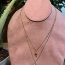 Vintage SAO Gold Filled Cross And Crystal Heart Pendant Necklace Photo 1