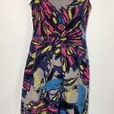 Trina Turk  Women's Abstract Floral Silk Lined Sleeveless Dress Multicolor Small Photo 0