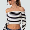 Edikted Off The Shoulder Striped Sweater Photo 1