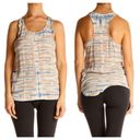 Cynthia Rowley  Size S 100% Silk Tie-dye Striped Racerback Tank Top Pink Blue Photo 1