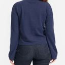 Everlane  Sweater Blue Heather Ink ReCashmere Button Mock Neck Sz XS GUC Preppy Photo 3