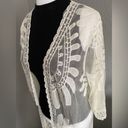 Rebellion Beautiful sheer Lace Embroidered Kimono Duster Swim Coverup Boho Western Small Photo 4