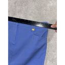 J. McLaughlin  Blue Pencil Skirt SZ 8‎ Gold Buttons Pockets Photo 5