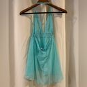 Victoria's Secret VS Lacie‎ Sz M Ice Mint Tiffany Blue Green Sheer Lace Chemise Photo 2