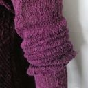 Free People  Mock Neck Wrap Boho Sweater Plum Small Photo 6