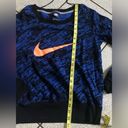 Nike  Graphic Lettering Logo Pullover Cotton Fleece Sweatshirt in Blue Size Small Photo 6