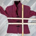 Danny & Nicole  Faux Fur Trim Blazer Jacket Maroon Red 6 Photo 9