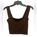 Reformation  Ribbed Set Crop Top And Pants Size Medium Brown Square Neck Pull On Photo 1