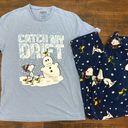 Peanuts by Schulz Snoopy Sleepwear Plush Pajama Set Size XL Shirt & Pants Blue Photo 0