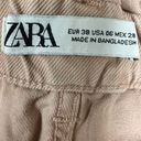 ZARA  blush pink denim paper bag high rise shorts Photo 2