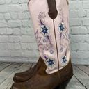 Double H Sonora Wedding Heeled Cowboy Boots Size 7.5 Embroidered Pink Brown Photo 14