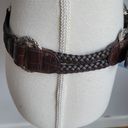 Brighton , New, Leather Stretch Brown Braided O-Ring Concho Belt, Size 34 Photo 3