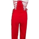 by the way. Kathleen Strap Red Lace Up Back Tapered Pant Jumpsuit Women’s Size XS Photo 4