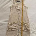 River Island  Beige Cream Ruched Draped Sweater Vest Cardigan size Small Photo 5