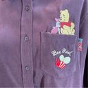 Disney Vintage  Winnie the Pooh Piglet Bee Real Button Down Shirt Maroon Size Med Photo 5