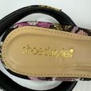 Shoedazzle Embroidered Pointed Toe Flats Sandals Size 8  Black Pink Photo 7