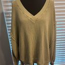 American Eagle AE Oversized Big Hug Waffle V-Neck Sweatshirt - XL Photo 0