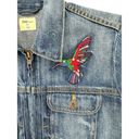 Gap  Embroidered Denim Jeans Jacket Zip Up Patches Boho Hippie Size XS Photo 1