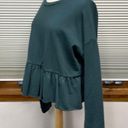 Wishlist  NWT Green Peplum Sweatshirt Size M/L Photo 4