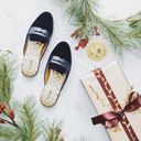 Birdies  The Phoebe Velvet Loafer Mules in Navy Photo 12