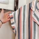 Madewell Blue And Pink Striped Pajama Shirt Photo 4