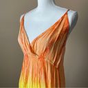 OCEAN BREEZE | Multicolored Ombre Tie Die Midi Dress Sz S Yellow Photo 2