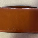 Melie Bianco  Brown Patent Vegan Preppy Minimalist Old Money Clutch Bag Photo 1