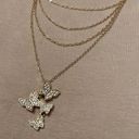 Gold Layered Chain Butterfly Necklace Photo 7